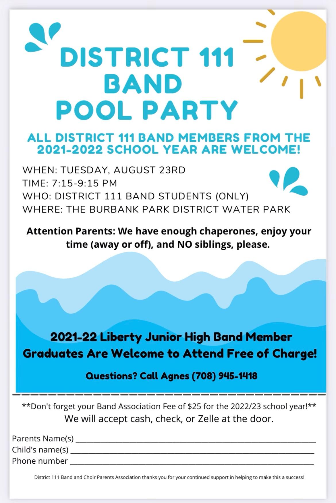 band pool party